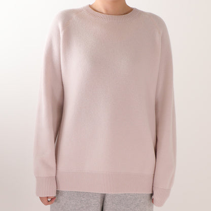 【24AW】"Caresse" ラグランスリーブカシミヤセーター / Raglan sleeve sweater in solid double jacquard Cashmere