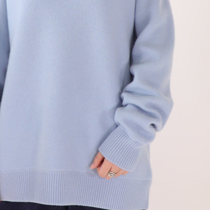 【24AW】"Caresse" ラグランスリーブカシミヤセーター / Raglan sleeve sweater in solid double jacquard Cashmere