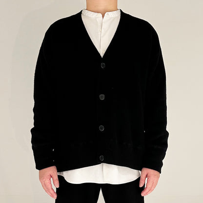 【24AW】"Câlin"オーバーサイズドカーディガン / Oversized Cardigan in solid double jacquard cashmere /