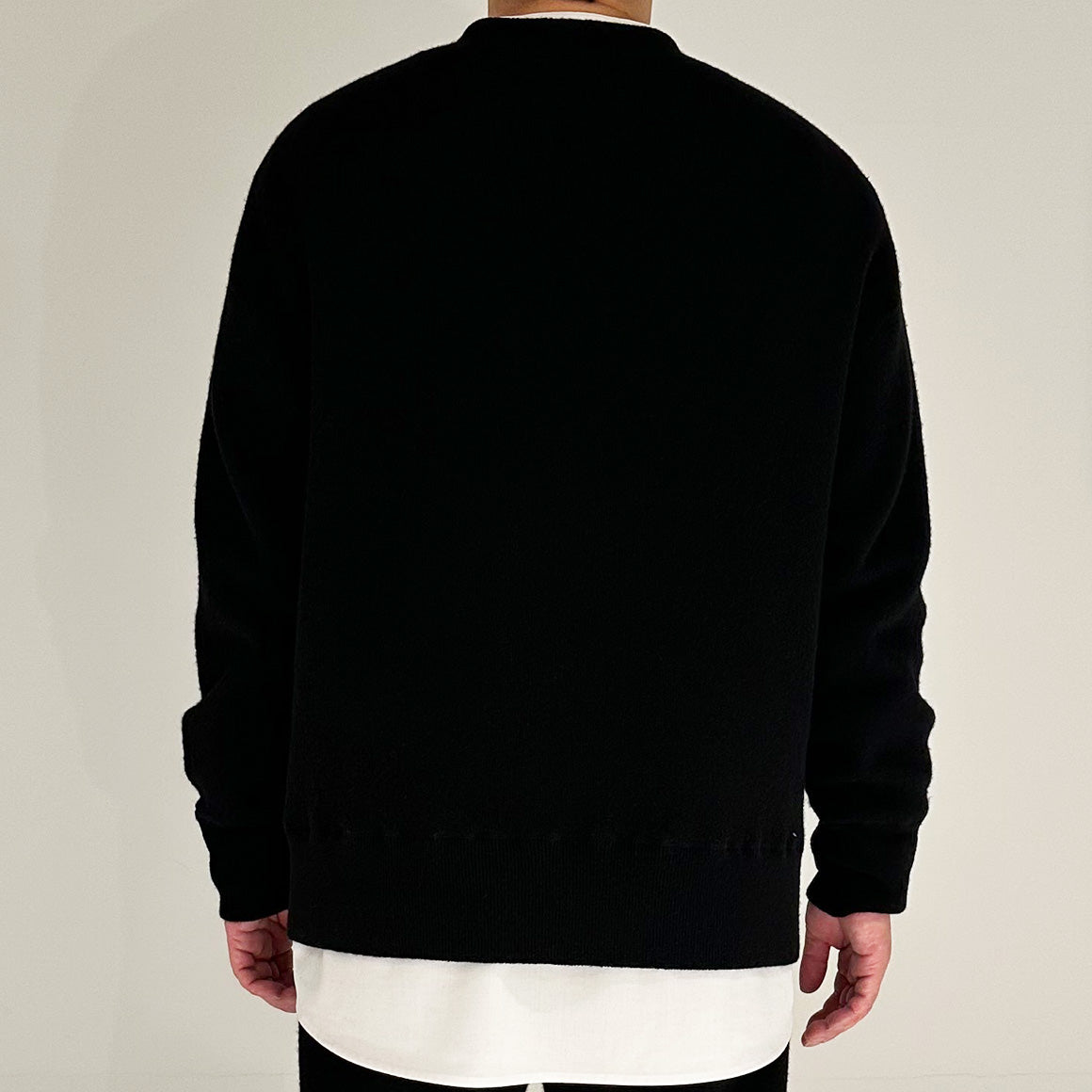 【24AW】"Câlin"オーバーサイズドカーディガン / Oversized Cardigan in solid double jacquard cashmere /