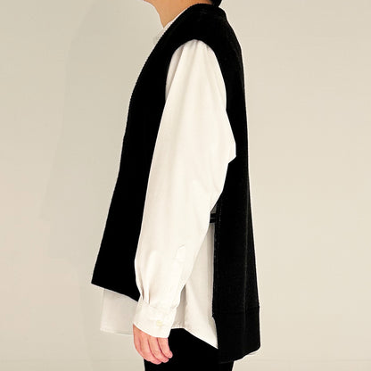 【24AW】"Nappé" オーバーサイズド タバードカシミヤベスト / Oversized Tabard Vest in cashmere