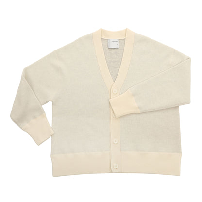 【24AW】"Câlin"オーバーサイズドカーディガン / Oversized Cardigan in solid double jacquard cashmere /