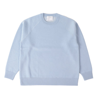 【24AW】"Caresse" ラグランスリーブカシミヤセーター / Raglan sleeve sweater in solid double jacquard Cashmere