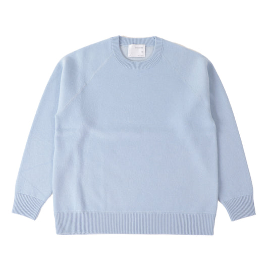 Raglan sleeve sweater in double jacquard Cashmere /  ダブルジャカードカシミヤラグランスリーブセーター