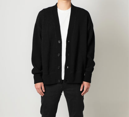 【24AW】"Câlin"オーバーサイズドカーディガン / Oversized Cardigan in solid double jacquard cashmere /