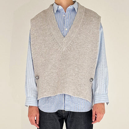 【24AW】"Nappé" オーバーサイズド タバードカシミヤベスト / Oversized Tabard Vest in cashmere