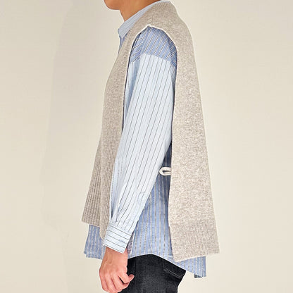 【24AW】"Nappé" オーバーサイズド タバードカシミヤベスト / Oversized Tabard Vest in cashmere