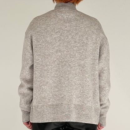 【24AW】"Câlin"オーバーサイズドカーディガン / Oversized Cardigan in solid double jacquard cashmere /